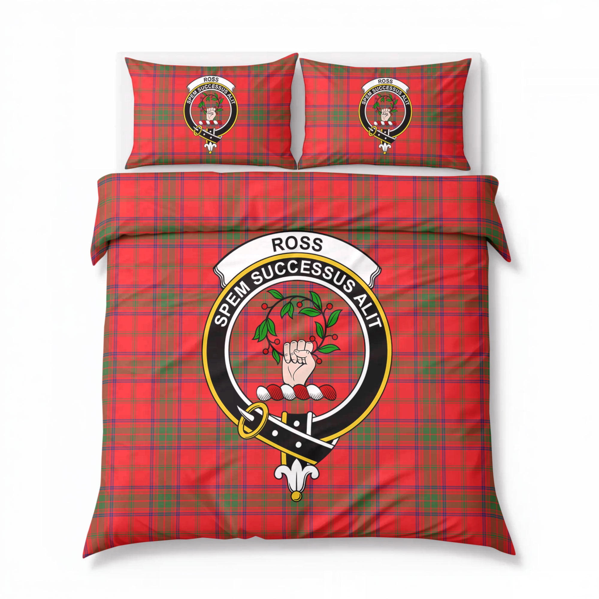 Ross Modern Tartan Crest Bedding Set