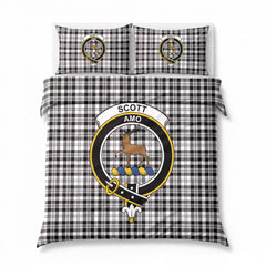 Scott Black & White Modern Tartan Crest Bedding Set
