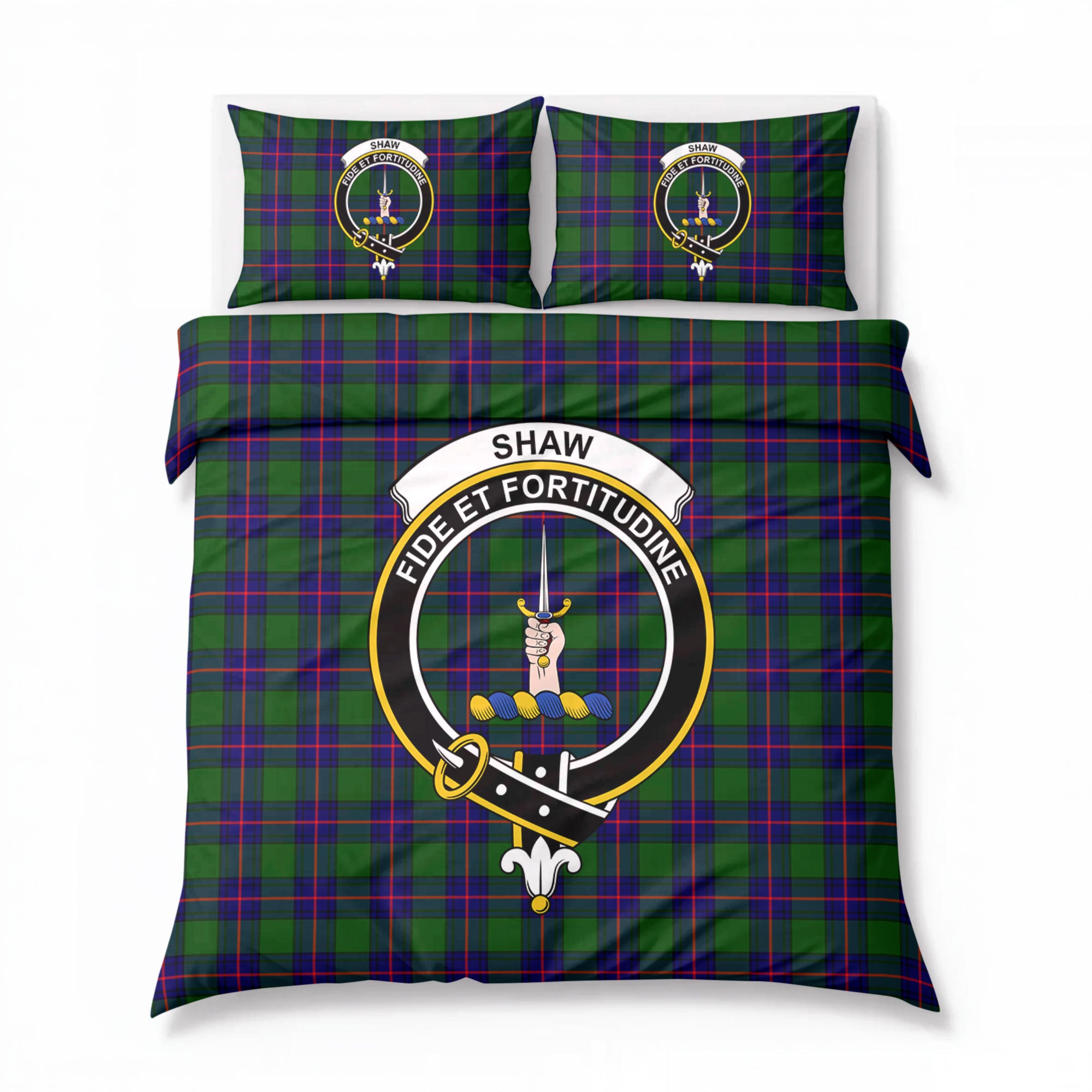 Shaw Modern Tartan Crest Bedding Set