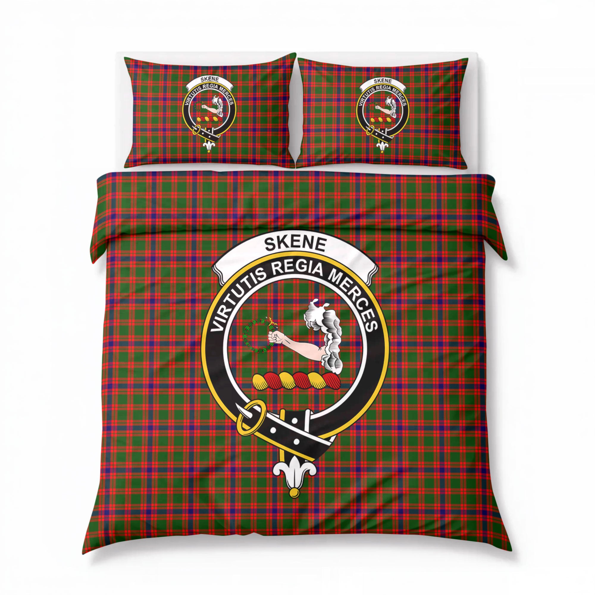 Skene Modern Tartan Crest Bedding Set