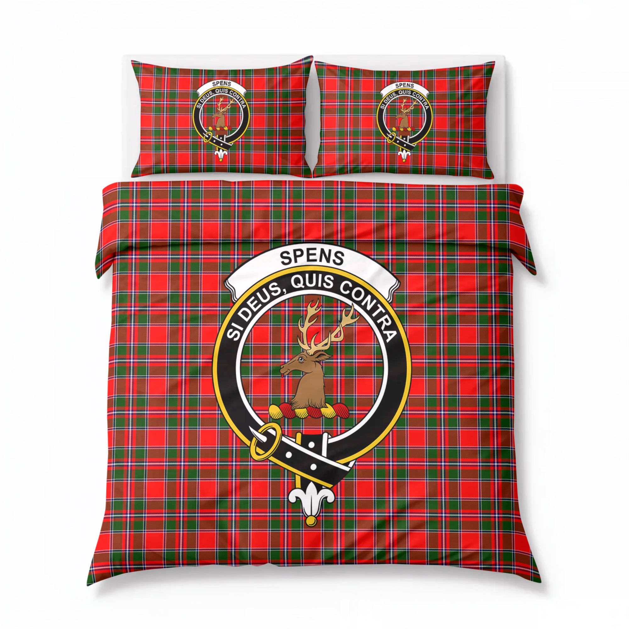 Spens (or Spence) Tartan Crest Bedding Set
