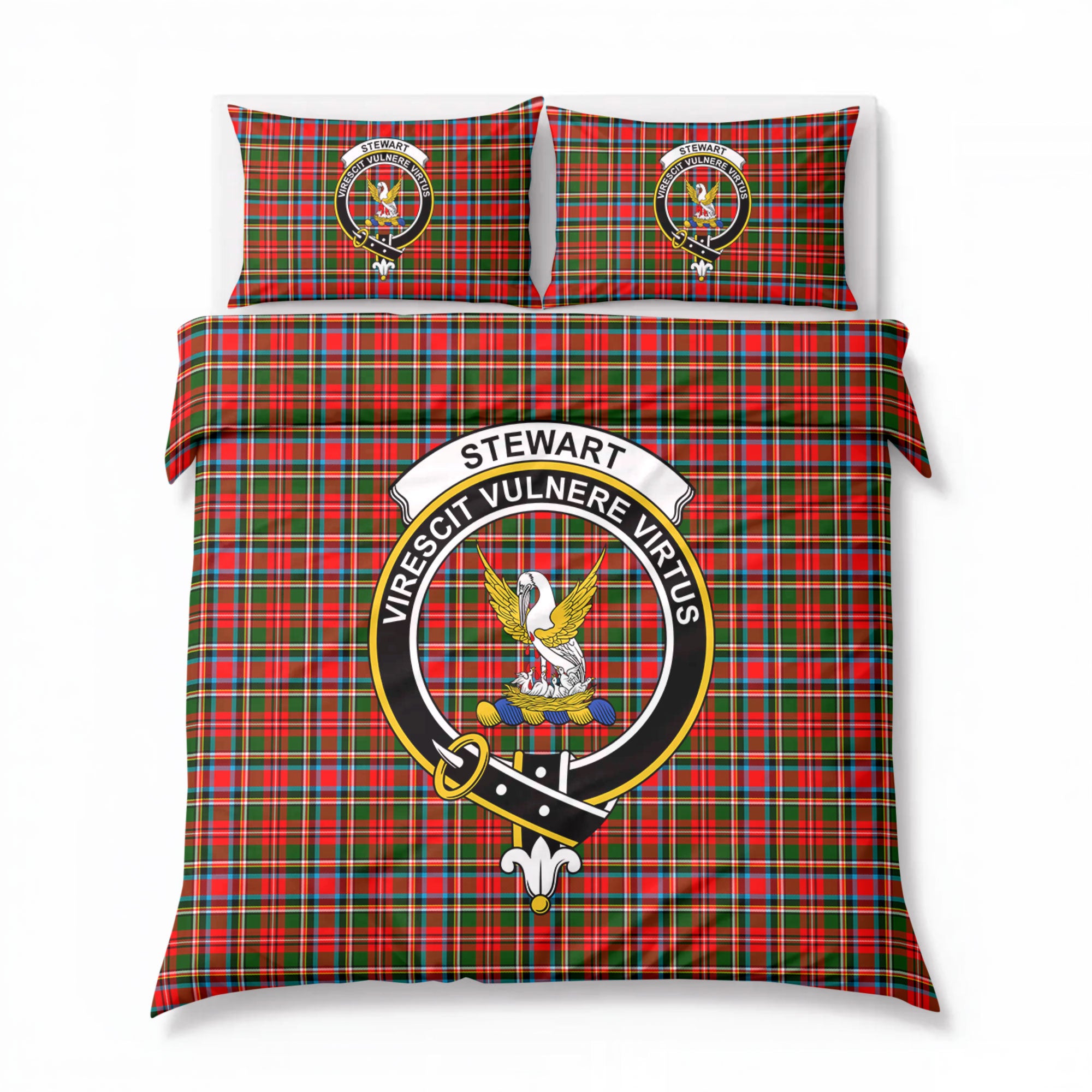 Stewart Royal Tartan Crest Bedding Set