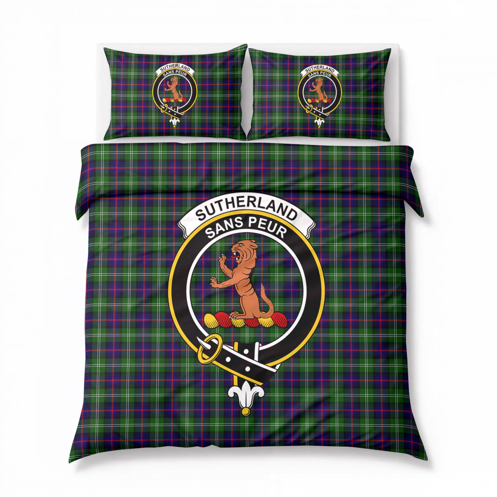Sutherland Modern Tartan Crest Bedding Set