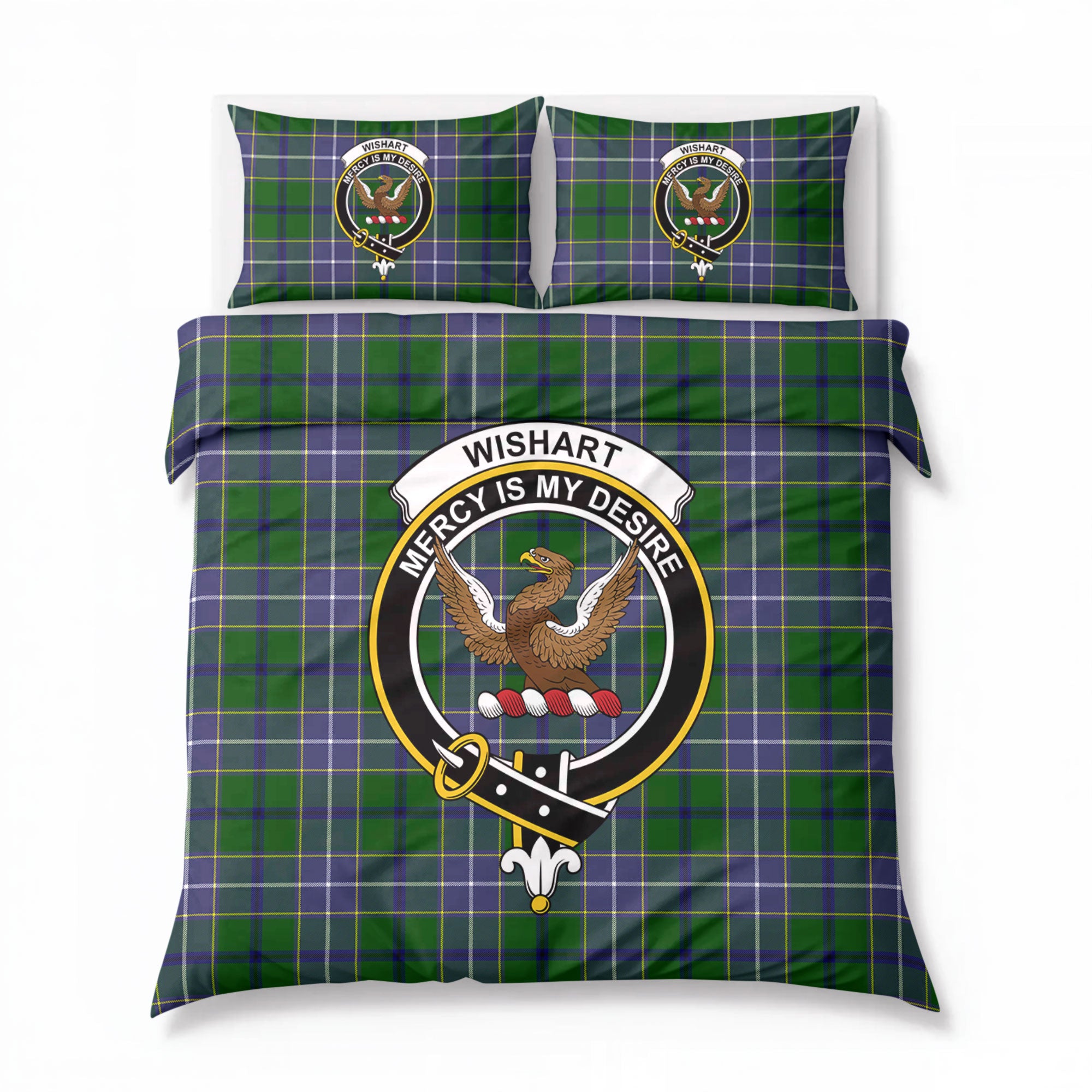 Wishart Hunting Tartan Crest Bedding Set