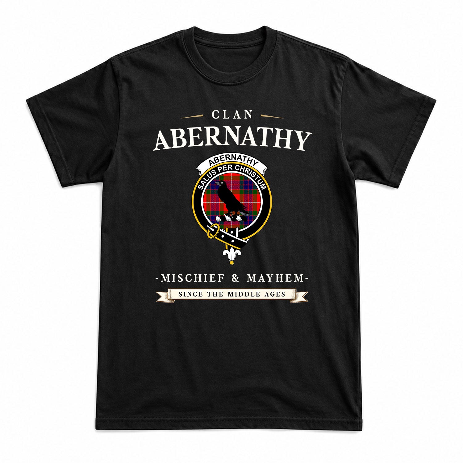 Abernathy Tartan Crest Mischief and Mayhem T-shirt