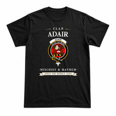Adair Modern Tartan Crest Mischief and Mayhem T-shirt