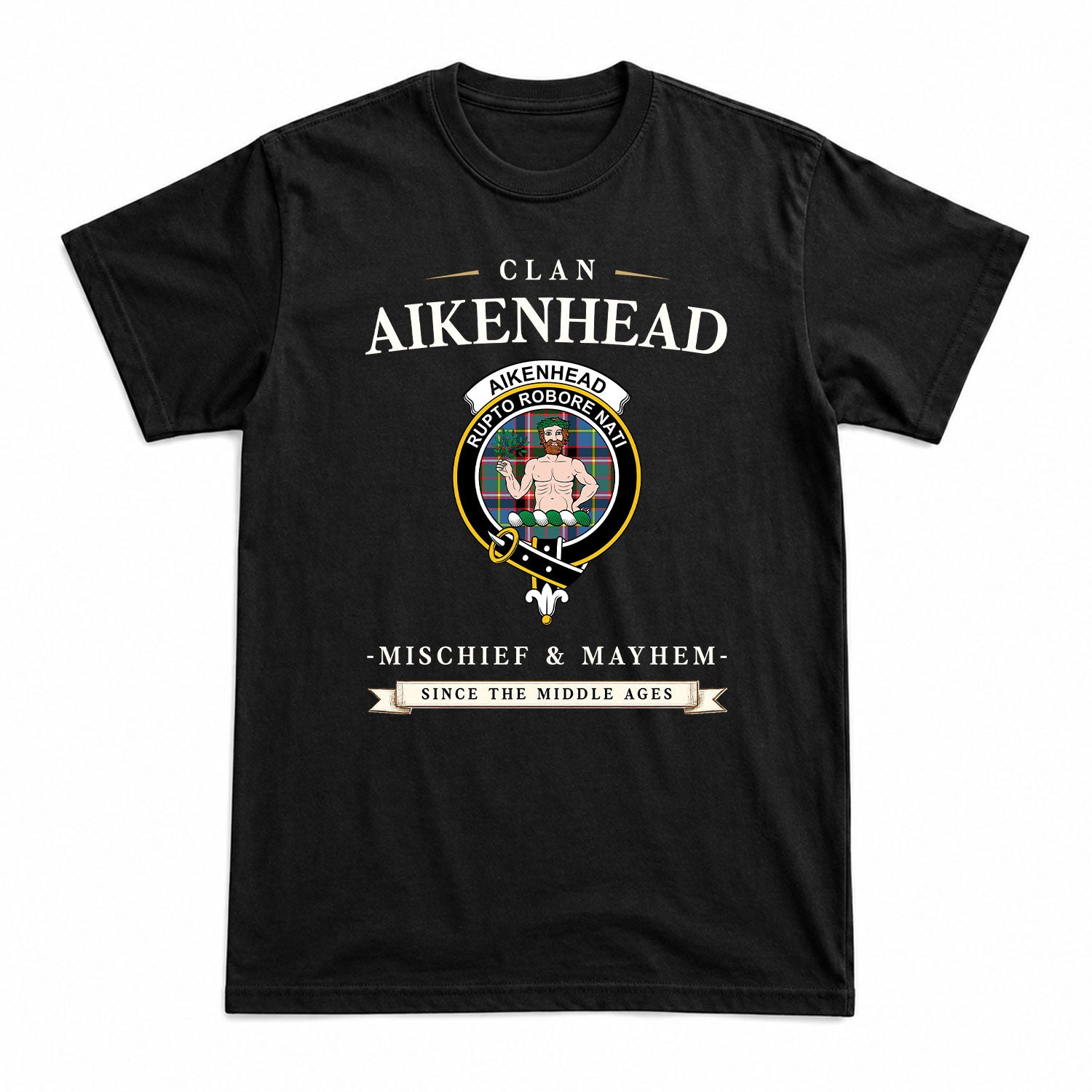 Aikenhead Tartan Crest Mischief and Mayhem T-shirt