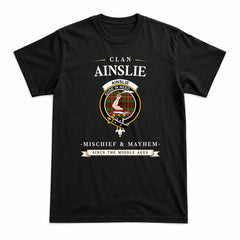 Ainslie Tartan Crest Mischief and Mayhem T-shirt
