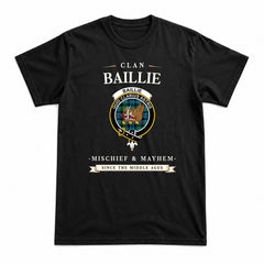 Baillie Ancient Tartan Crest Mischief and Mayhem T-shirt