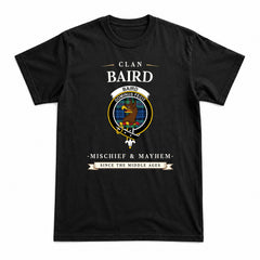 Baird Ancient Tartan Crest Mischief and Mayhem T-shirt