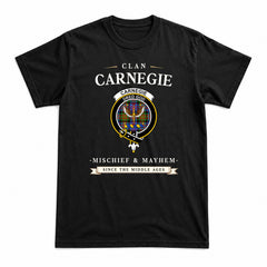 Carnegie Ancient Tartan Crest Mischief and Mayhem T-shirt
