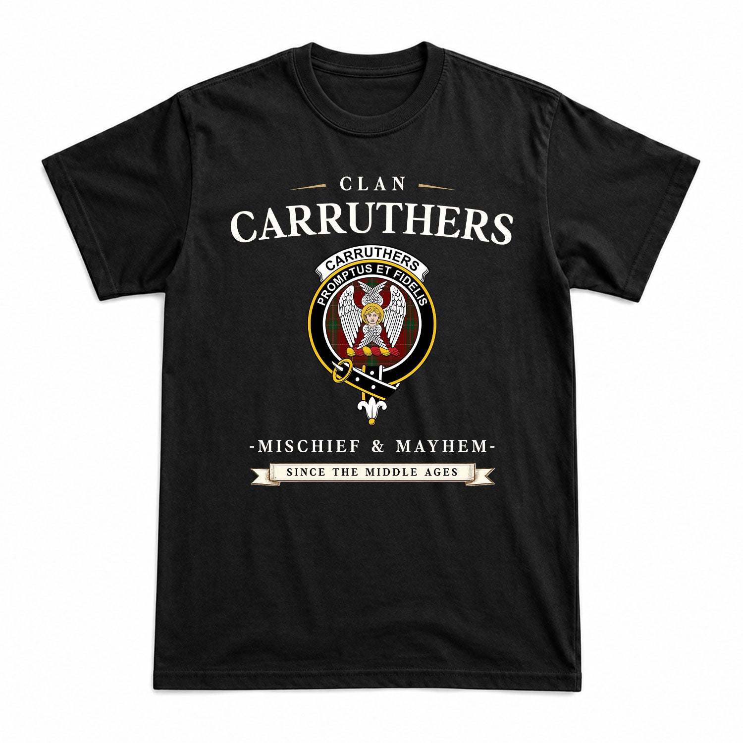 Carruthers Tartan Crest Mischief and Mayhem T-shirt
