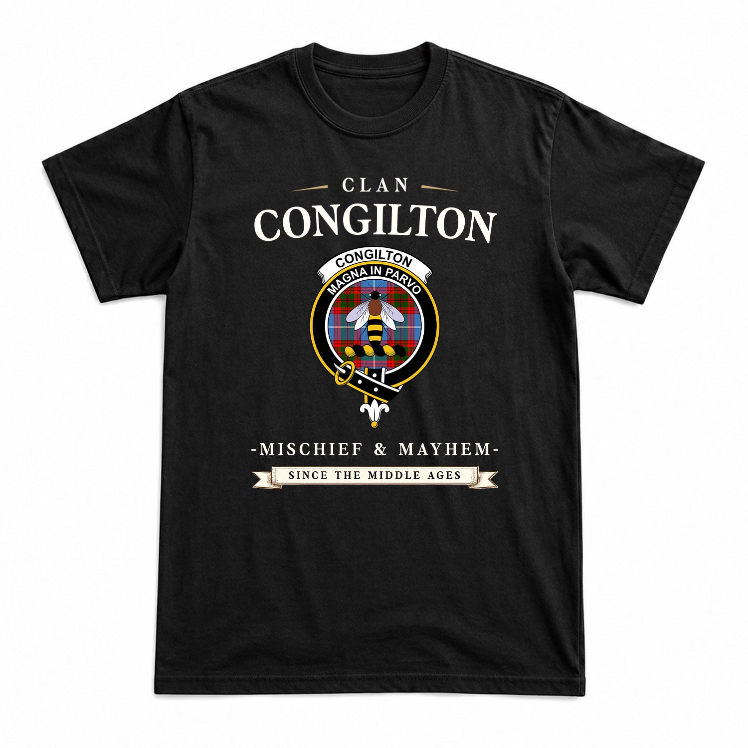 Congilton Tartan Crest Mischief and Mayhem T-shirt