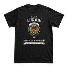 Currie Tartan Crest Mischief and Mayhem T-shirt