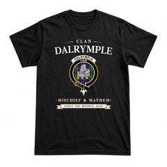 Dalrymple Tartan Crest Mischief and Mayhem T-shirt