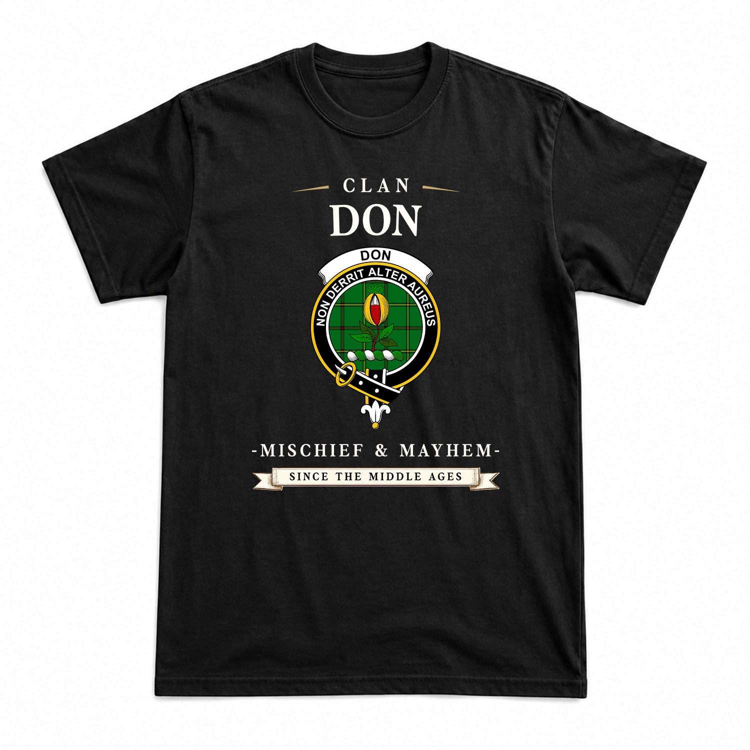Don Tartan Crest Mischief and Mayhem T-shirt