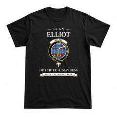 Elliot Ancient Tartan Crest Mischief and Mayhem T-shirt