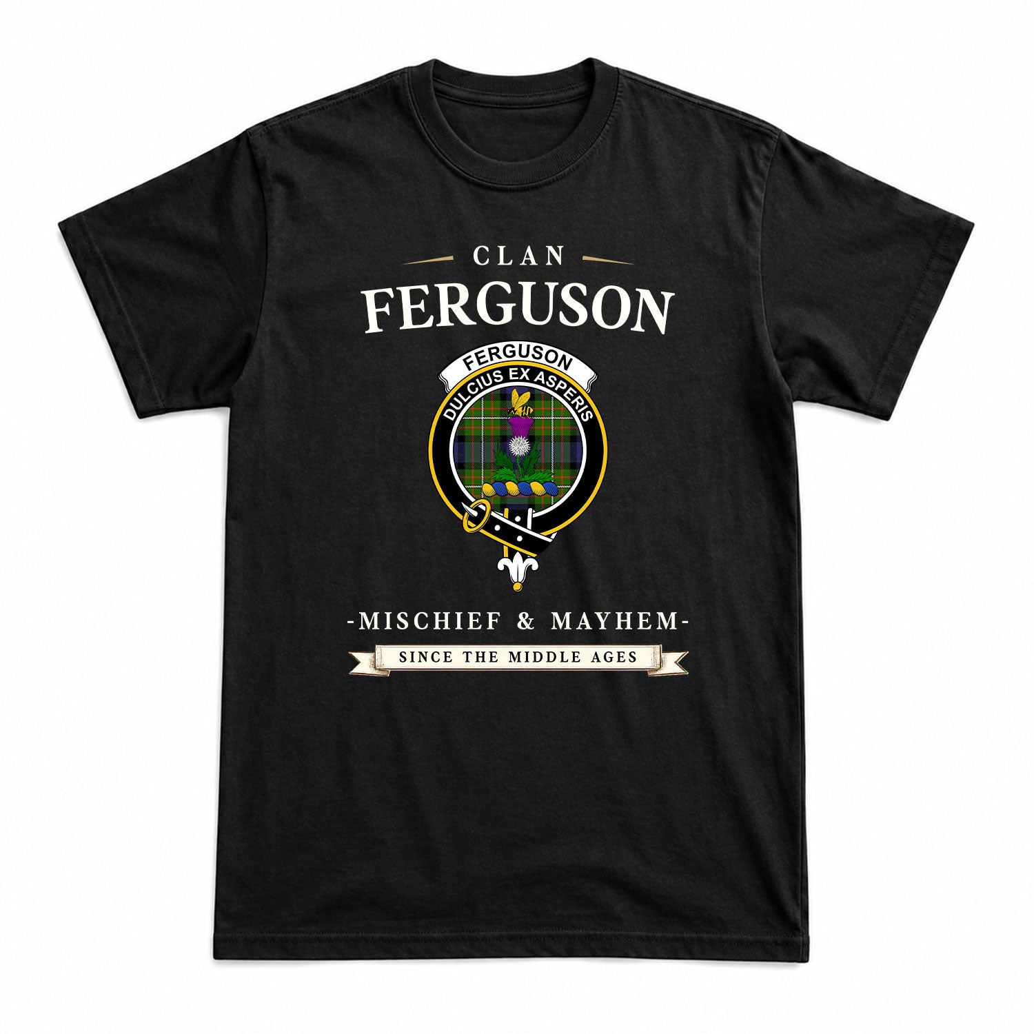 Ferguson Tartan Crest Mischief and Mayhem T-shirt