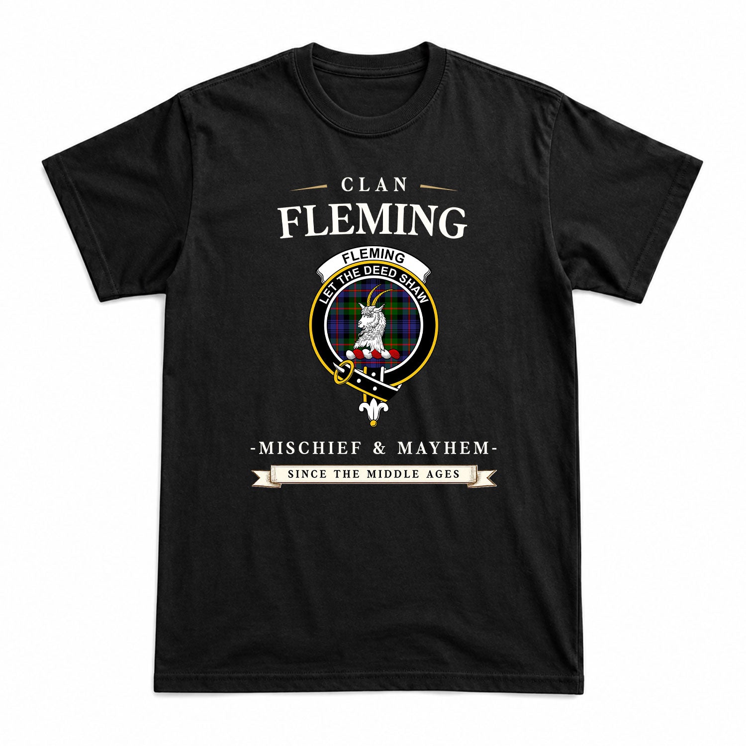 Fleming Tartan Crest Mischief and Mayhem T-shirt