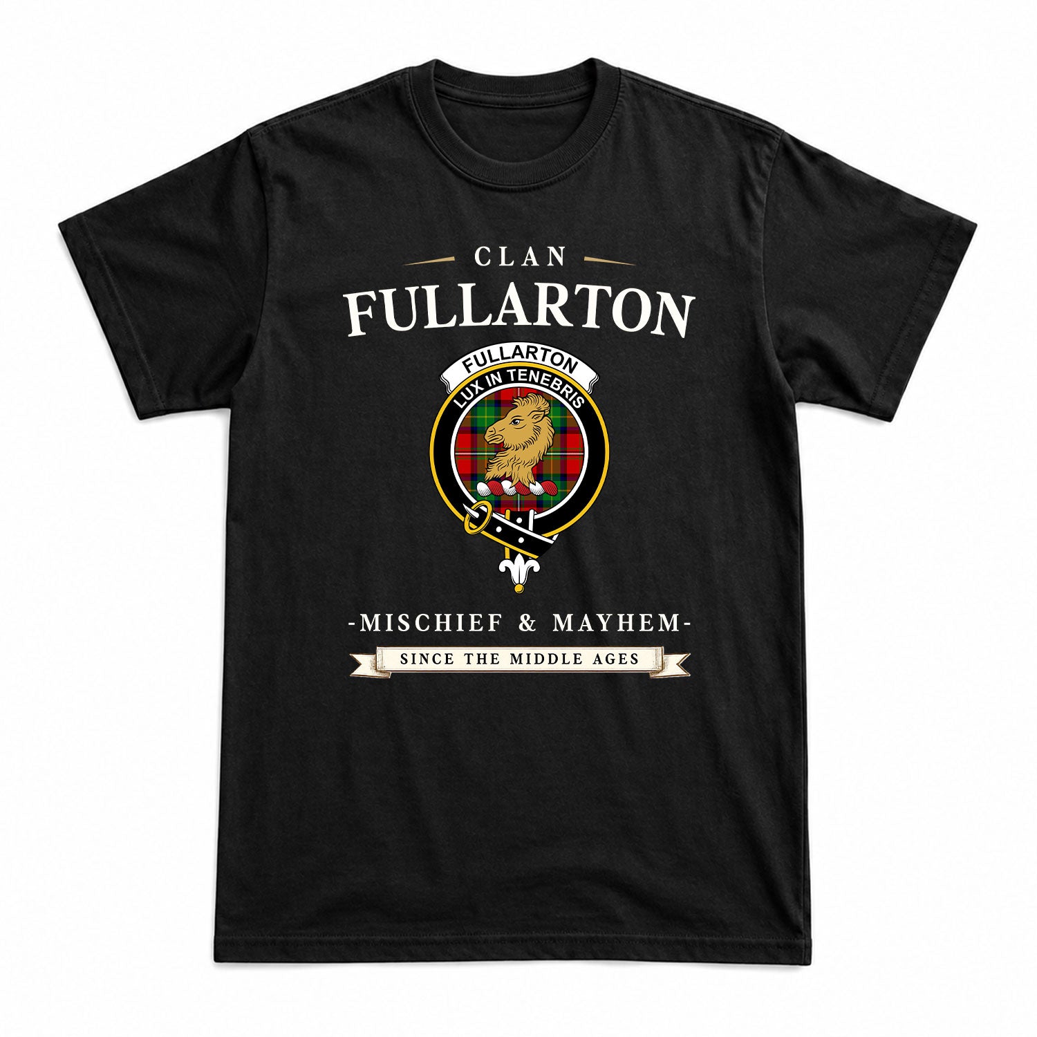 Fullarton Tartan Crest Mischief and Mayhem T-shirt