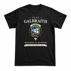 Galbraith Ancient Tartan Crest Mischief and Mayhem T-shirt