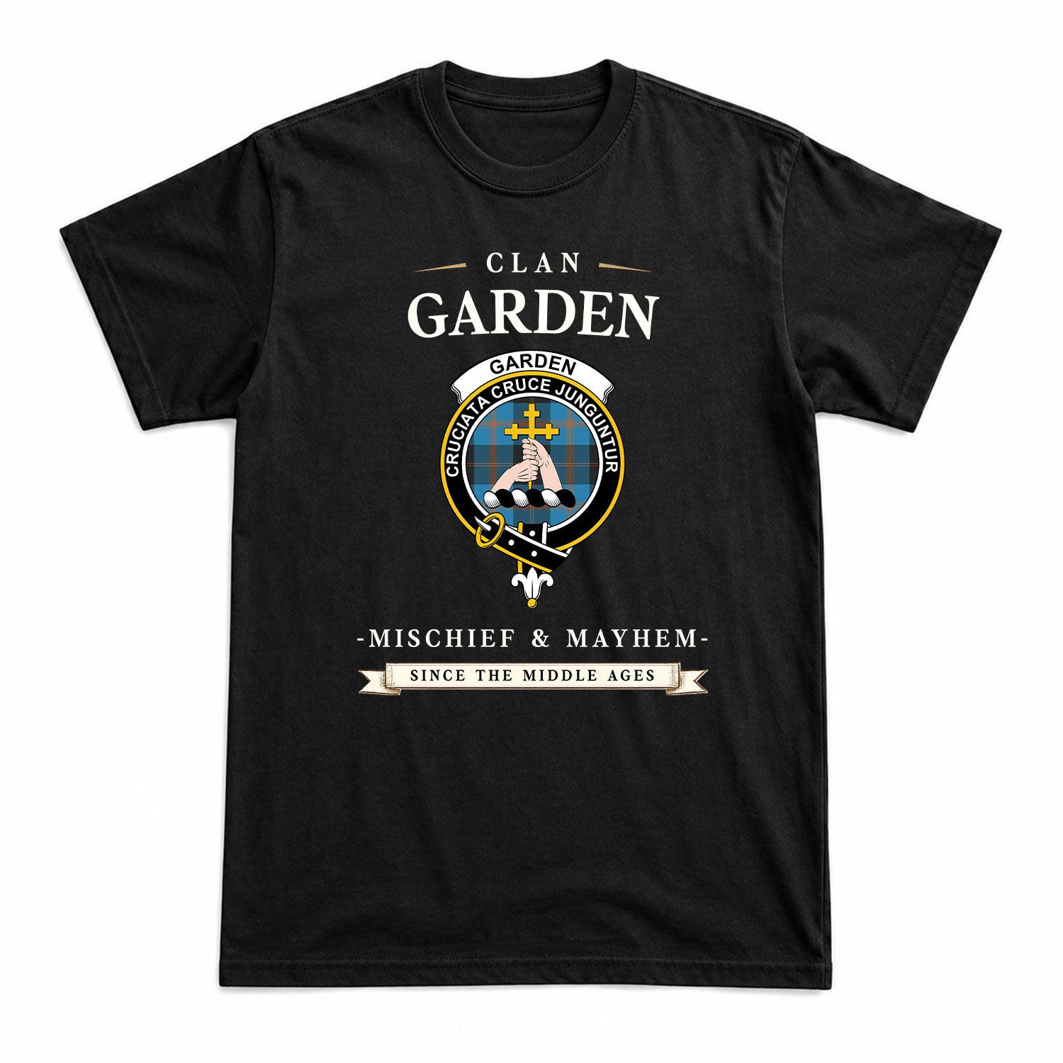 Garden Tartan Crest Mischief and Mayhem T-shirt