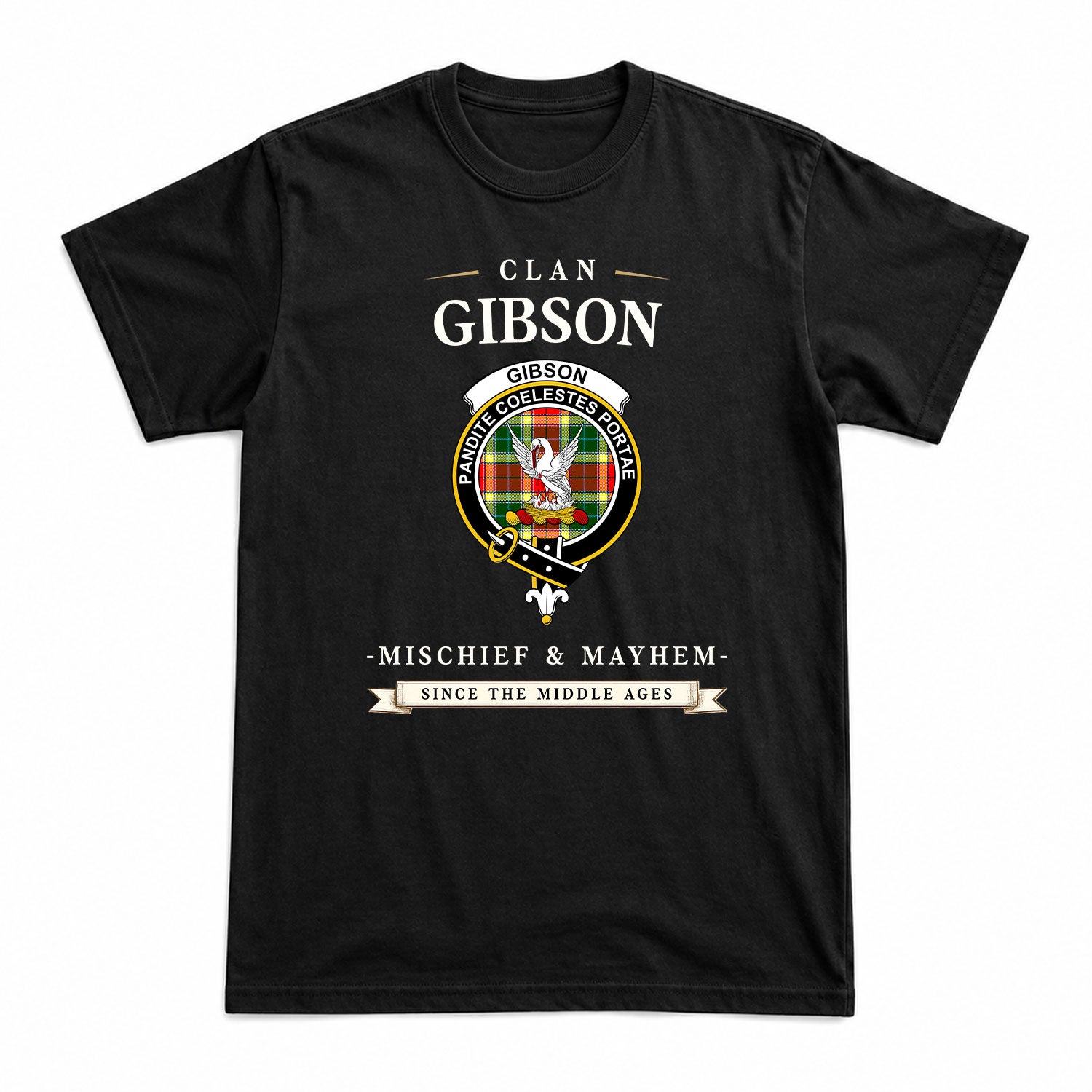 Gibson Tartan Crest Mischief and Mayhem T-shirt