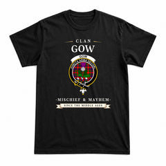 Gow (of Skeoch) Tartan Crest Mischief and Mayhem T-shirt