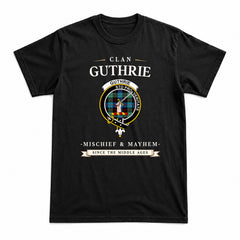Guthrie Ancient Tartan Crest Mischief and Mayhem T-shirt