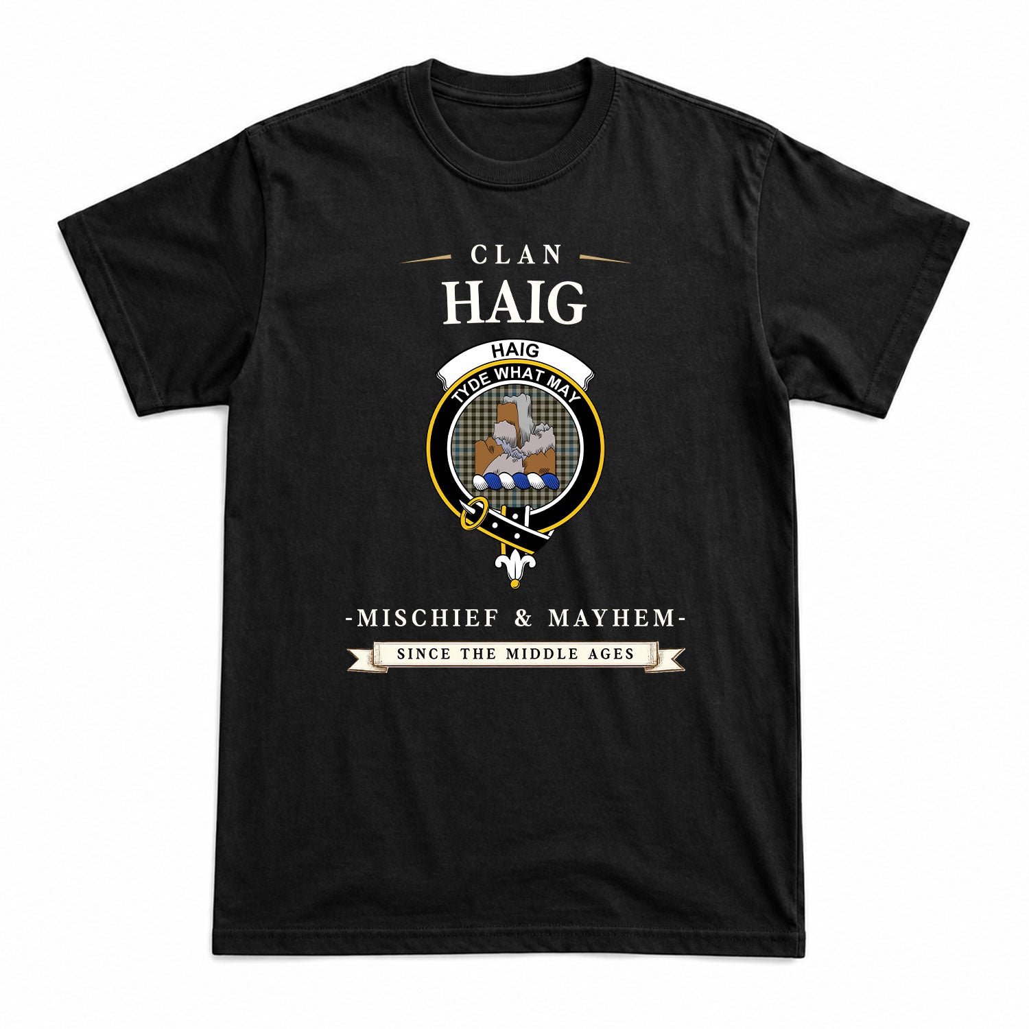 Haig Check Tartan Crest Mischief and Mayhem T-shirt