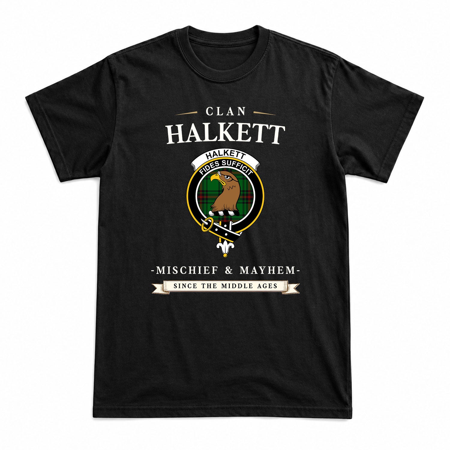 Halkett Tartan Crest Mischief and Mayhem T-shirt