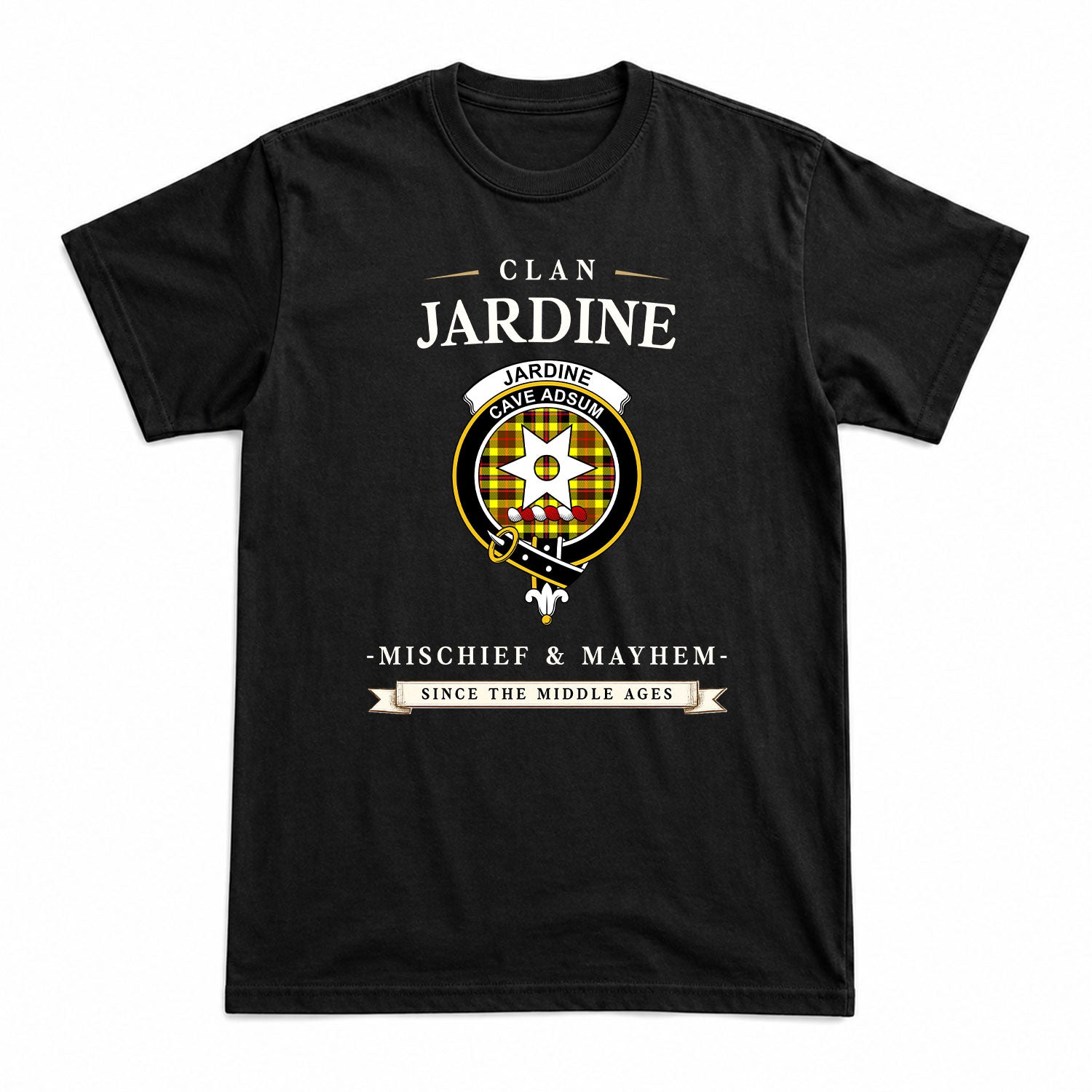Jardine Tartan Crest Mischief and Mayhem T-shirt