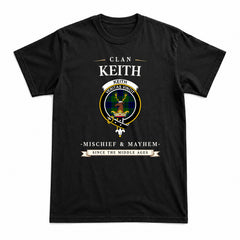Keith Modern Tartan Crest Mischief and Mayhem T-shirt