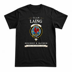 Laing Tartan Crest Mischief and Mayhem T-shirt