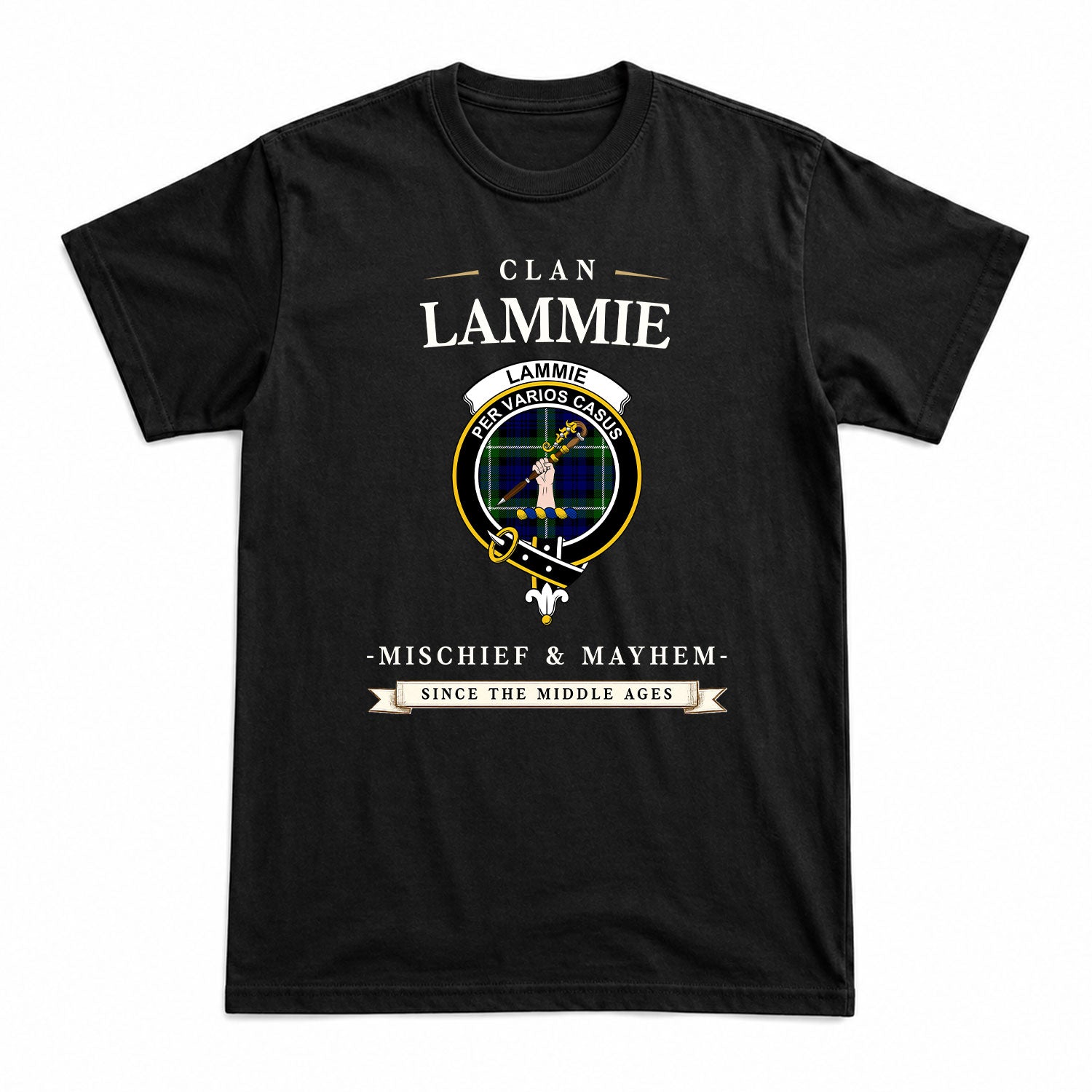 Lammie Tartan Crest Mischief and Mayhem T-shirt