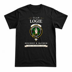 Logie Tartan Crest Mischief and Mayhem T-shirt