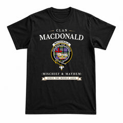 MacDonald Ancient Tartan Crest Mischief and Mayhem T-shirt