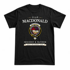 MacDonald Modern Tartan Crest Mischief and Mayhem T-shirt