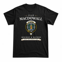 MacDowall Tartan Crest Mischief and Mayhem T-shirt