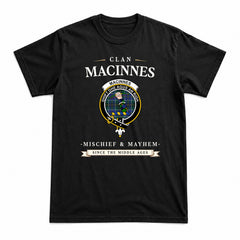 MacInnes Modern Tartan Crest Mischief and Mayhem T-shirt