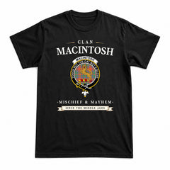 MacIntosh Ancient Tartan Crest Mischief and Mayhem T-shirt
