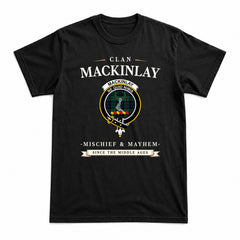 MacKinlay Modern Tartan Crest Mischief and Mayhem T-shirt