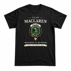 MacLaren Ancient Tartan Crest Mischief and Mayhem T-shirt