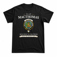 MacThomas Ancient Tartan Crest Mischief and Mayhem T-shirt