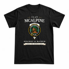McAlpine Ancient Tartan Crest Mischief and Mayhem T-shirt