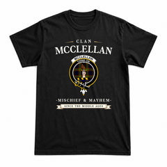 McClellan Modern Tartan Crest Mischief and Mayhem T-shirt
