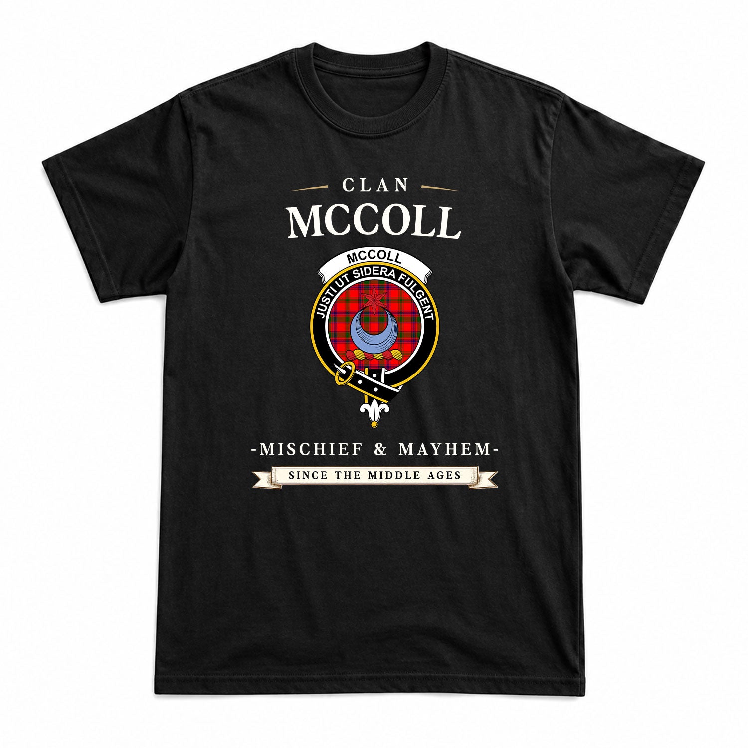 McColl Tartan Crest Mischief and Mayhem T-shirt