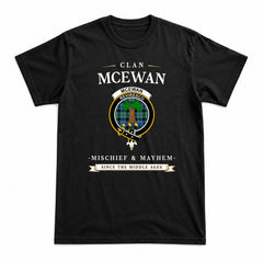 McEwan Ancient Tartan Crest Mischief and Mayhem T-shirt