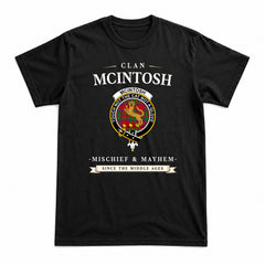 McIntosh Modern Tartan Crest Mischief and Mayhem T-shirt