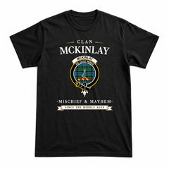 McKinlay Ancient Tartan Crest Mischief and Mayhem T-shirt